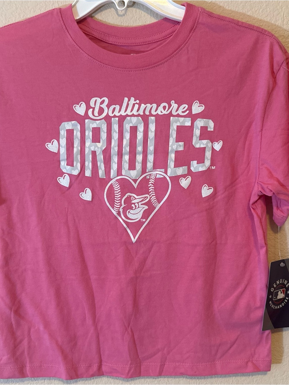 MLB Baltimore Orioles Pink Short Sleeve Tee - Youth XL - NWT